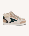 Sneakers alte in pelle crema e verde