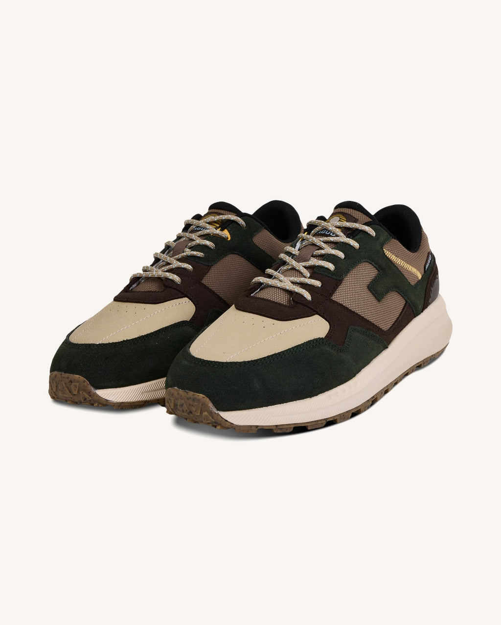 Sneakers verde scuro e tortora