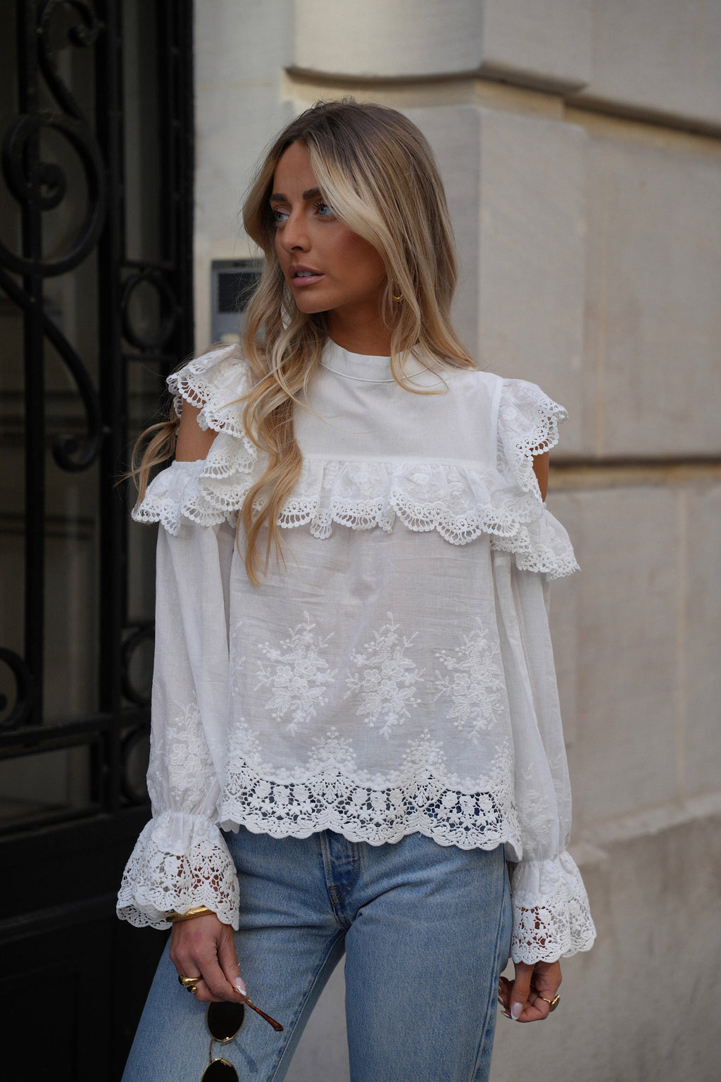 Blouse Brodée Joanna - Blanche