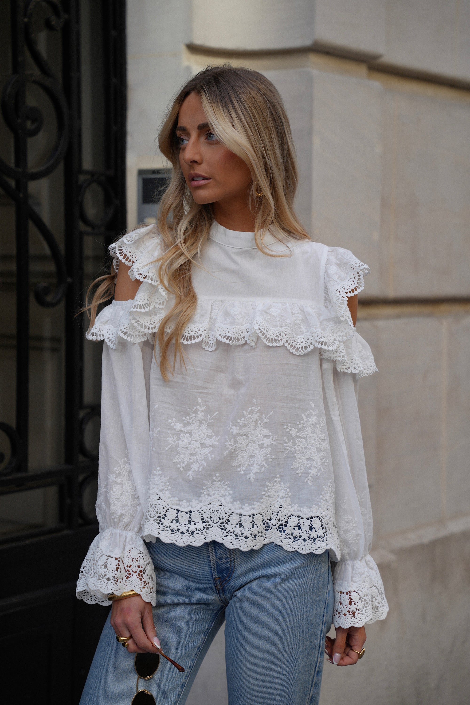 Blouse Brodée Joanna - Blanche