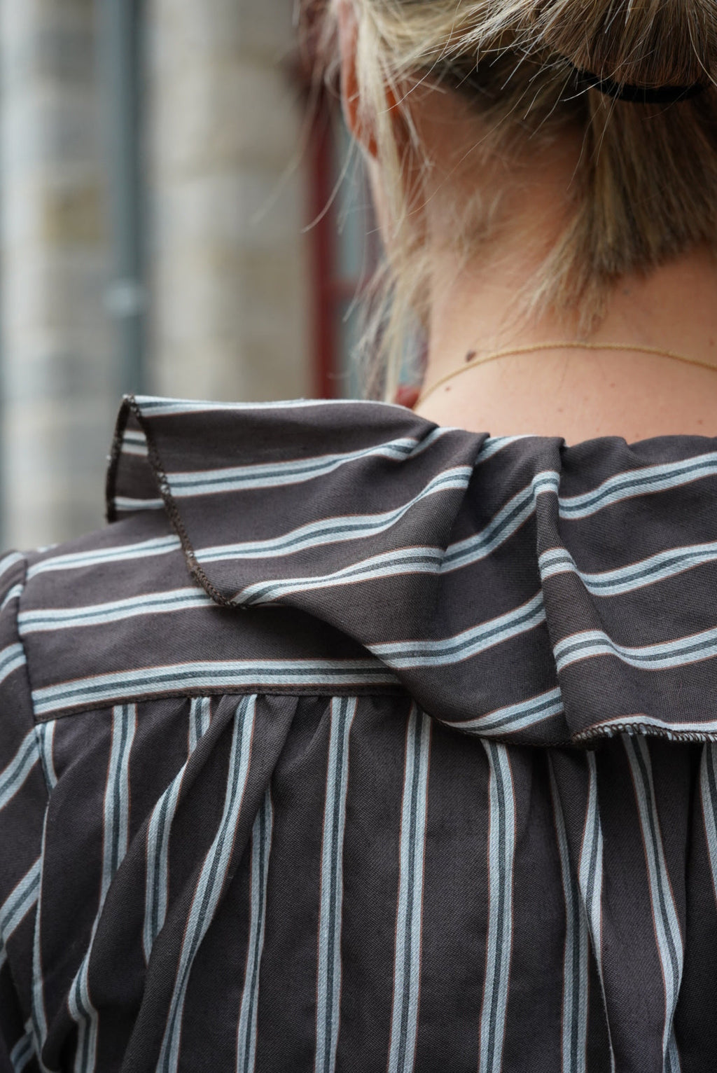Olympe Chocolate Stripe Blouse