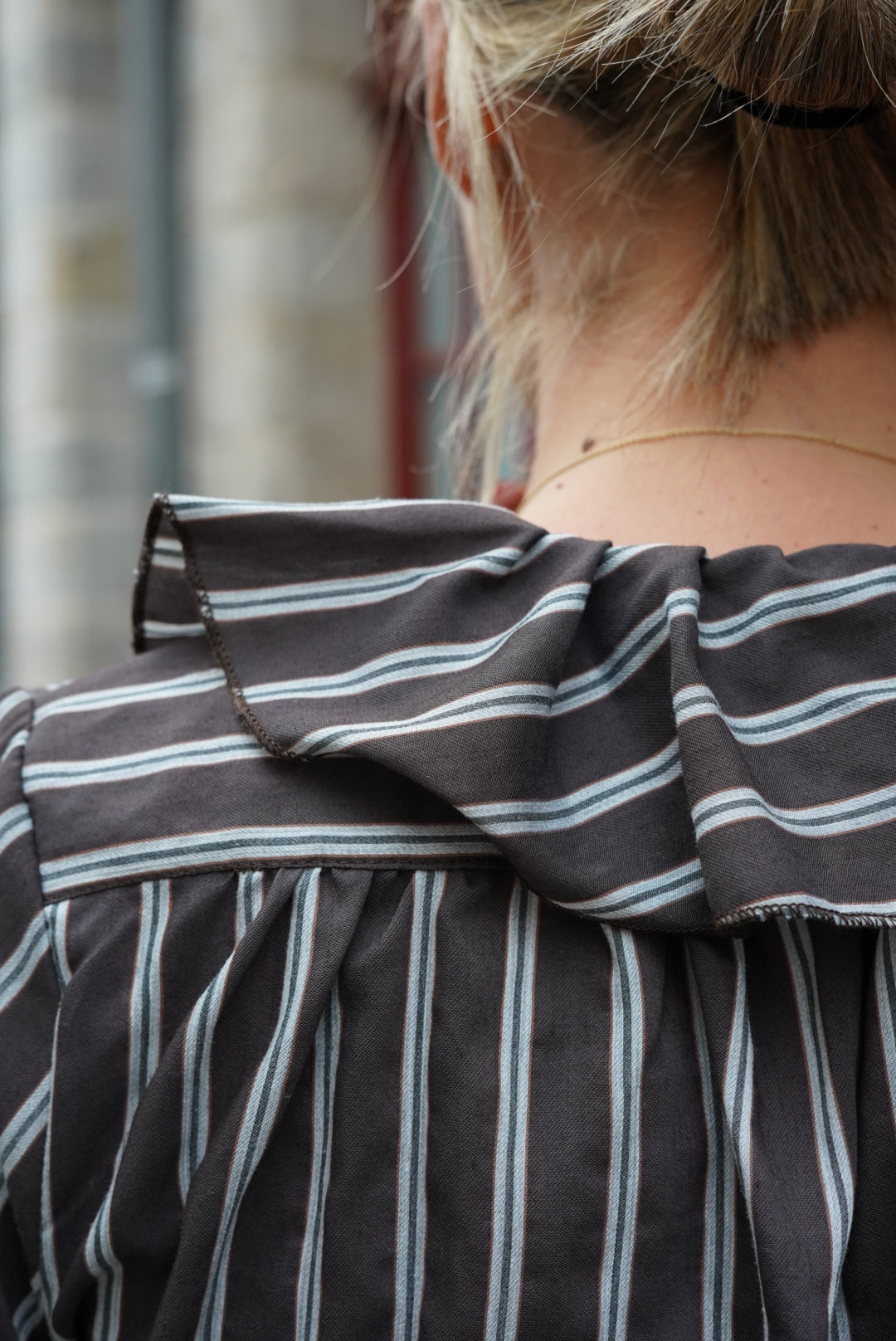 Olympe Chocolate Stripe Blouse