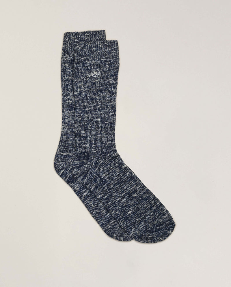 navy blue mottled men's sock Angarde flat packshot