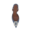Amina Muaddi Camelia Sling 60 Printed Denim Pumps - WOMEN SHOES - AMINA MUADDI - T.Luxy