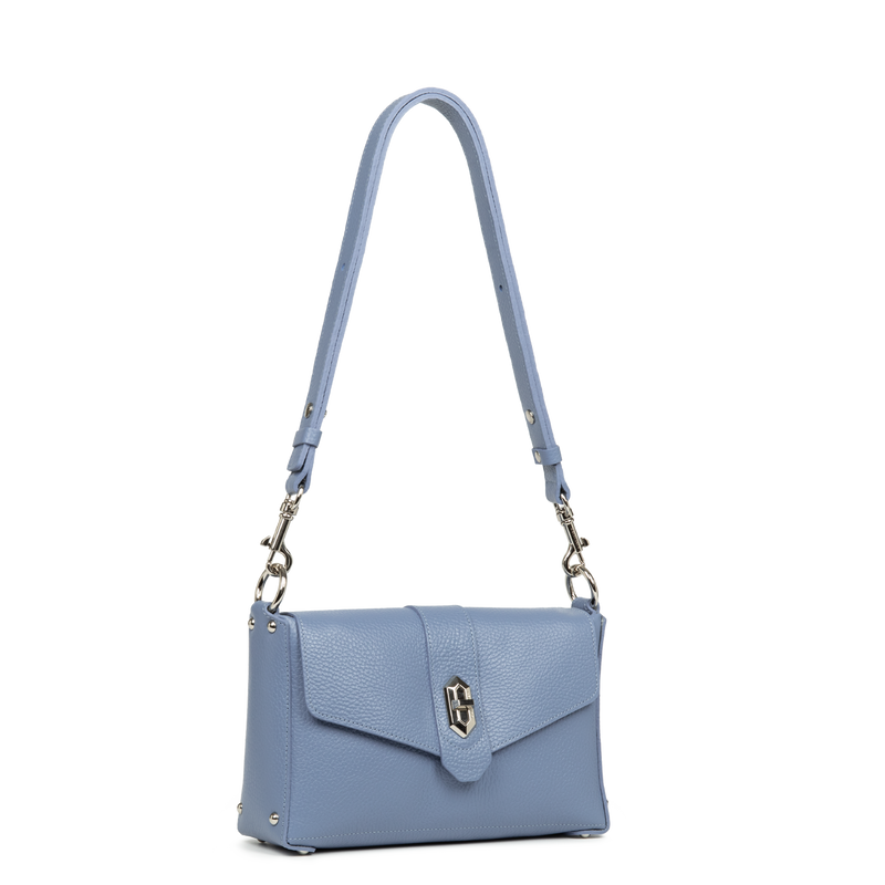petit sac trotteur - top double #couleur_bleu-cendre-in-argent