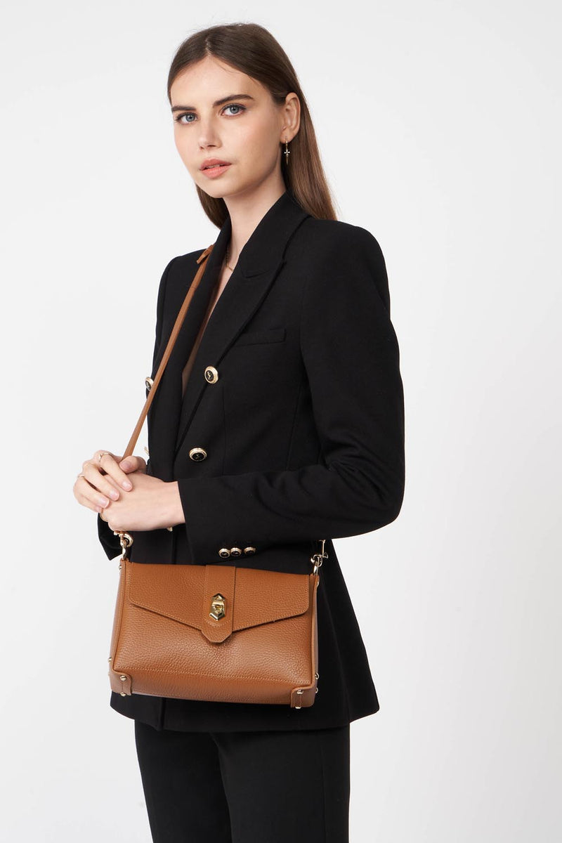 petit sac trotteur - foulonné double #couleur_camel-in-orange