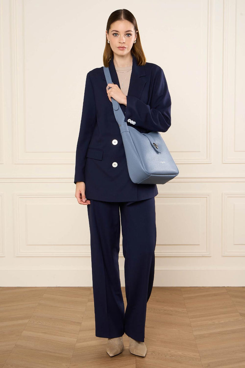 Sac seau - Top Double #couleur_bleu-cendre-in-argent