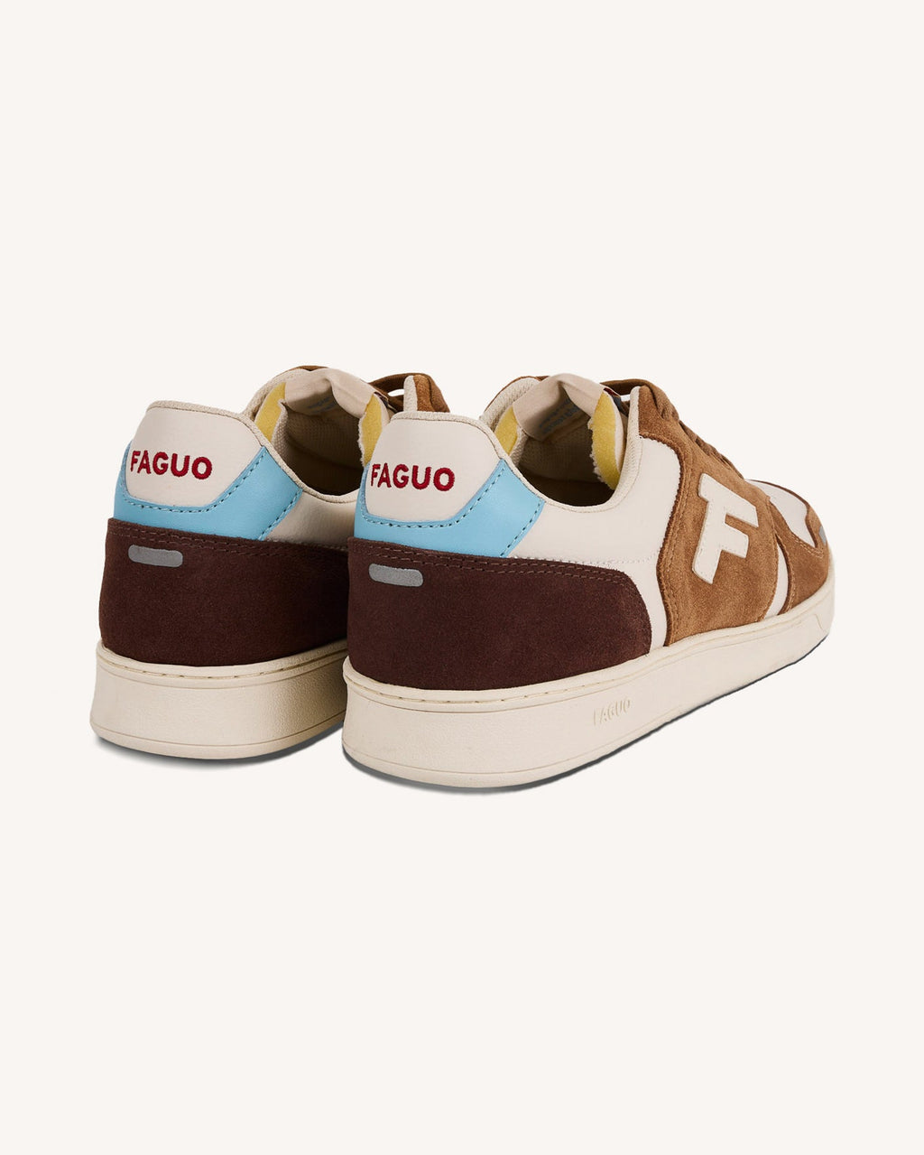 Zapatillas de cuero y ante crema y beige claro