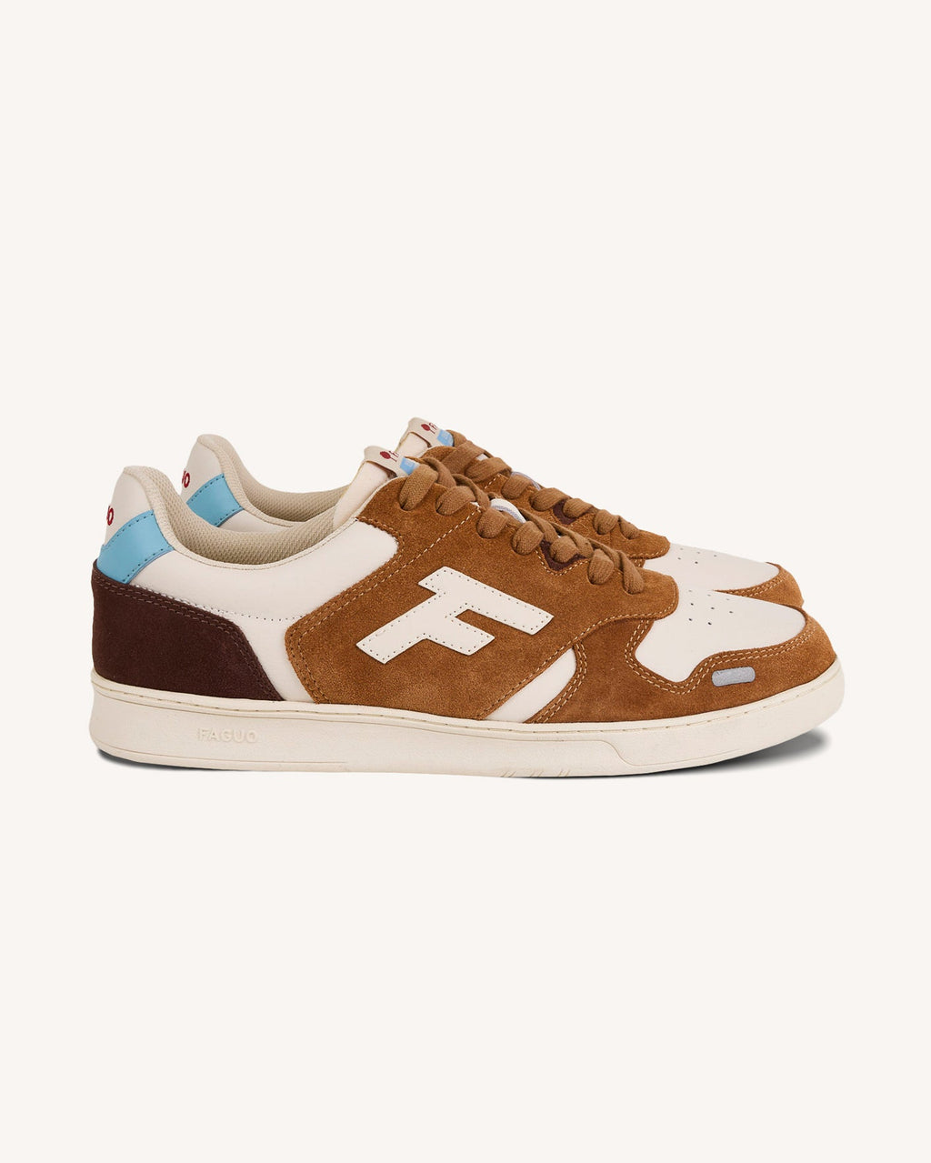 Zapatillas de cuero y ante crema y beige claro