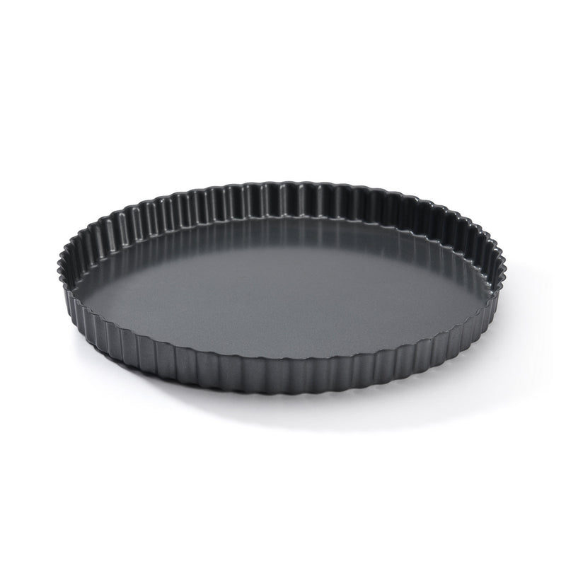 Straight Fluted Pie Fixed Base - Ø32cm - Gray