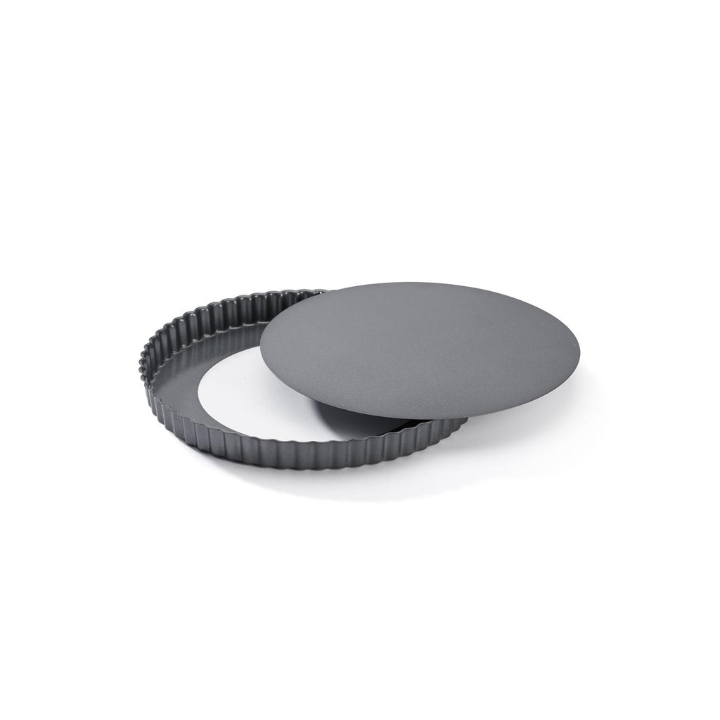 Moule À Tarte Rond À Fond Amovible En Acier Antiadhésif - Ø 28 Cm
