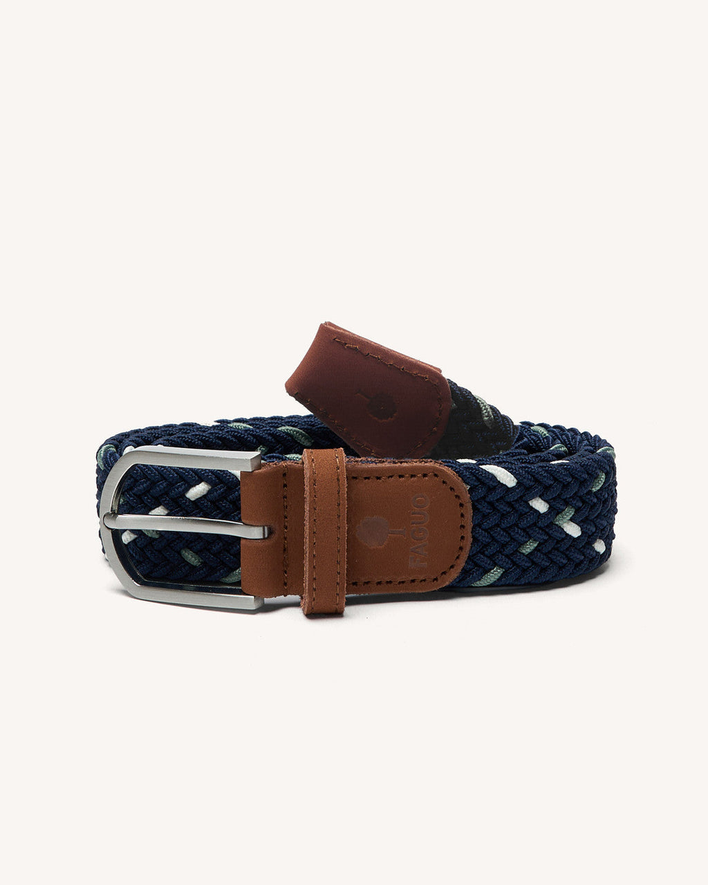 Ceinture Tressée Bleu Blanc Et Vert