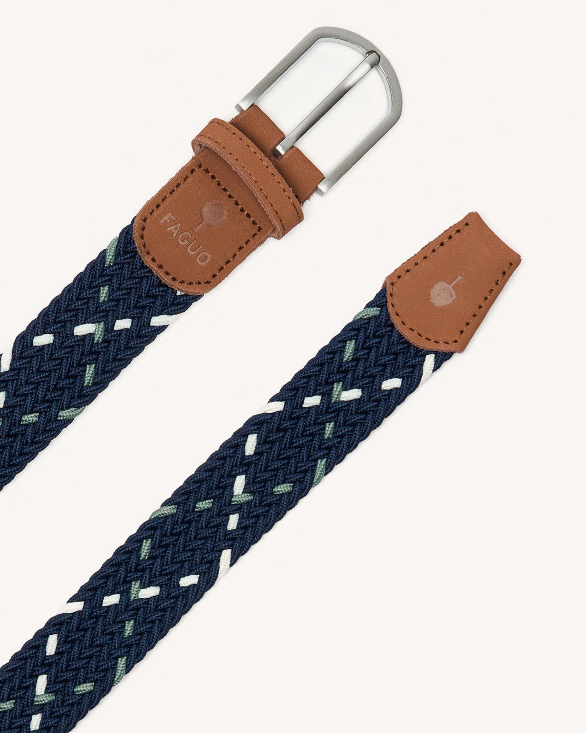 Ceinture Tressée Bleu Blanc Et Vert