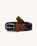 Cintura intrecciata blu navy e rossa