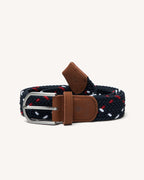 Cintura intrecciata blu navy e rossa