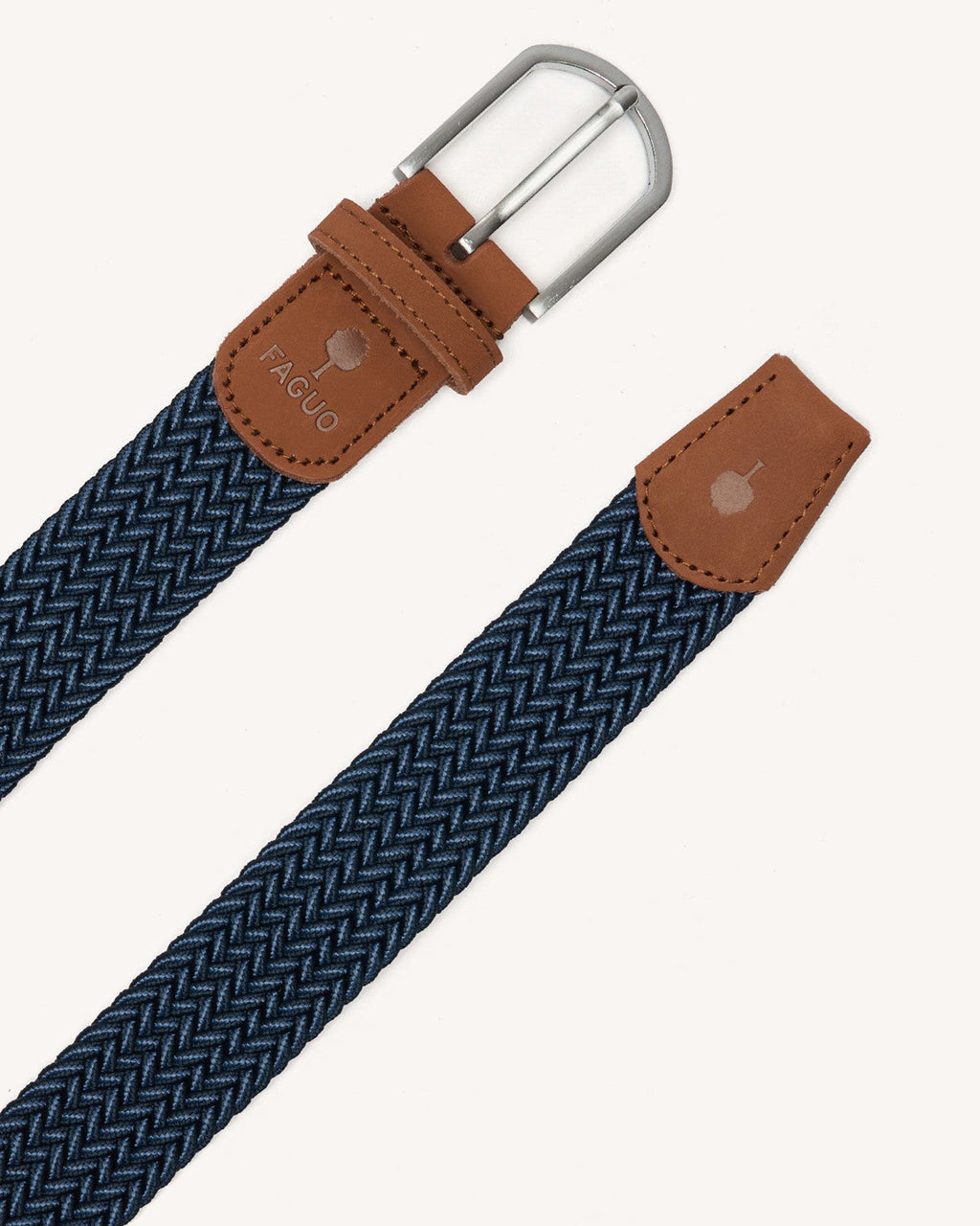 Cintura Intrecciata Blu Scuro E Bianca