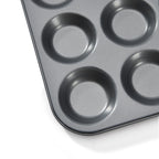 12-Tartlet Tray in Non-stick Steel - Ø 7 cm - 34 x 26 cm