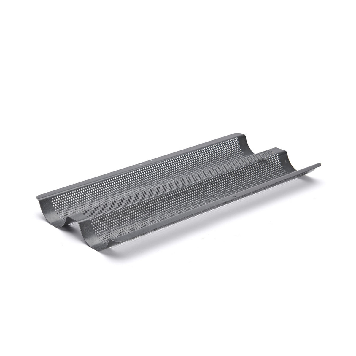 Perforated 2-Baguette Non-Stick Steel Tray - 37 x 16.2 cm