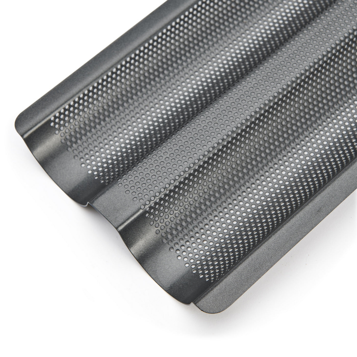 Perforated 2-Baguette Non-Stick Steel Tray - 37 x 16.2 cm