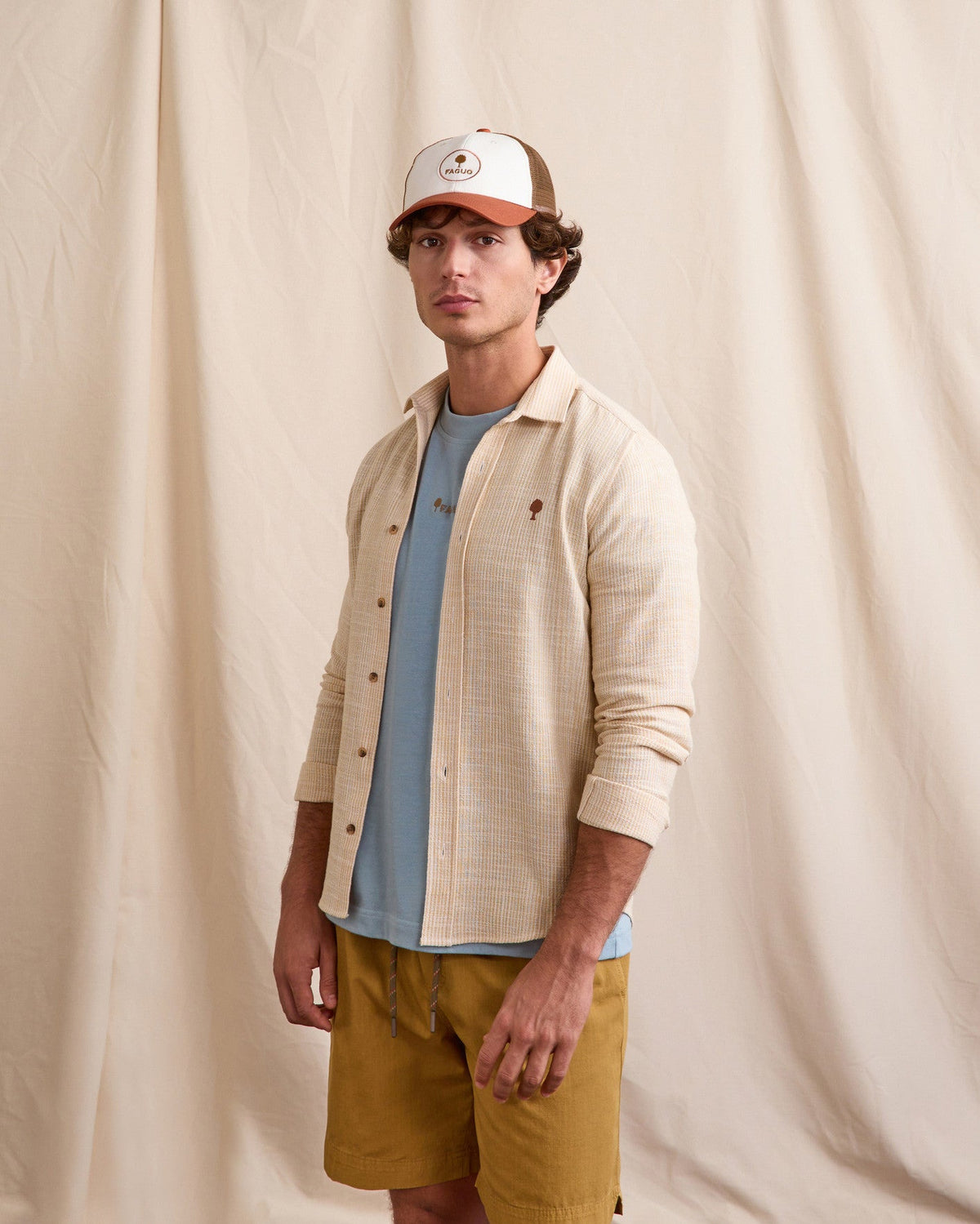 Terracotta and Camel Cap