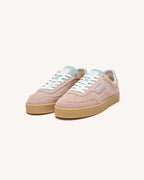Dusty Pink Suede Leather Trainers