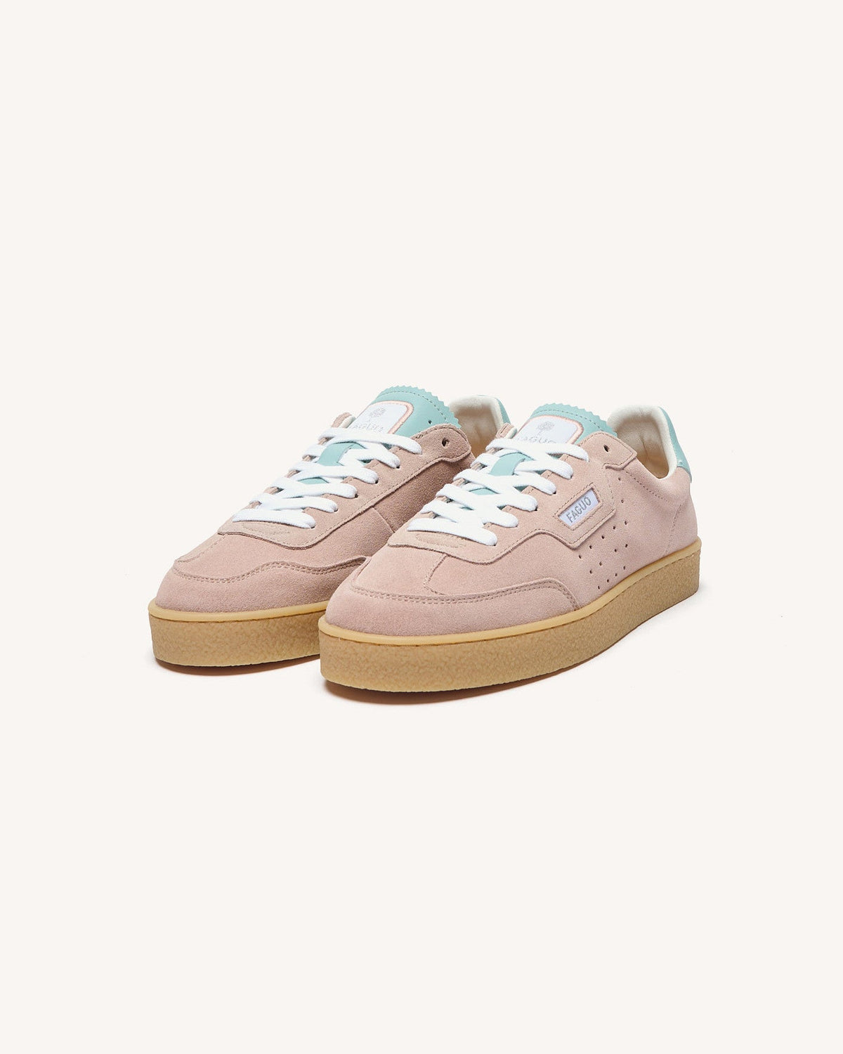 Dusty Pink Suede Leather Trainers