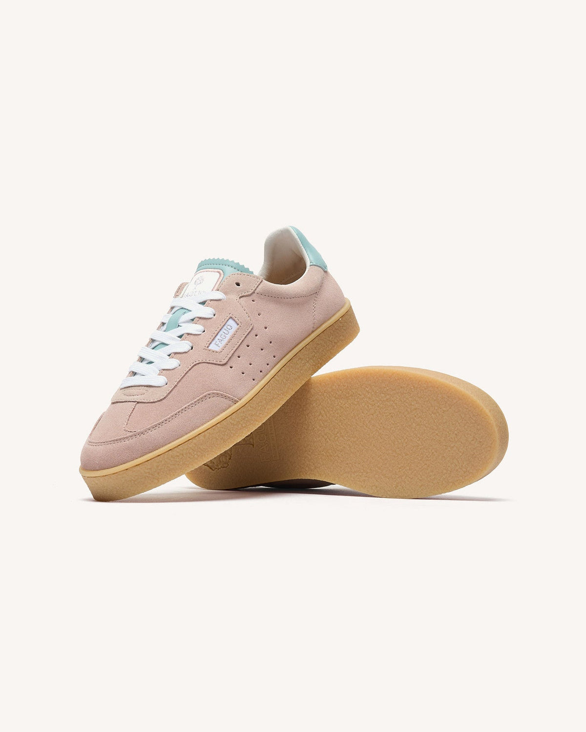 Dusty Pink Suede Leather Trainers