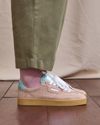 Dusty Pink Suede Leather Trainers