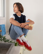 Sneakers In Pelle Scamosciata Rosse