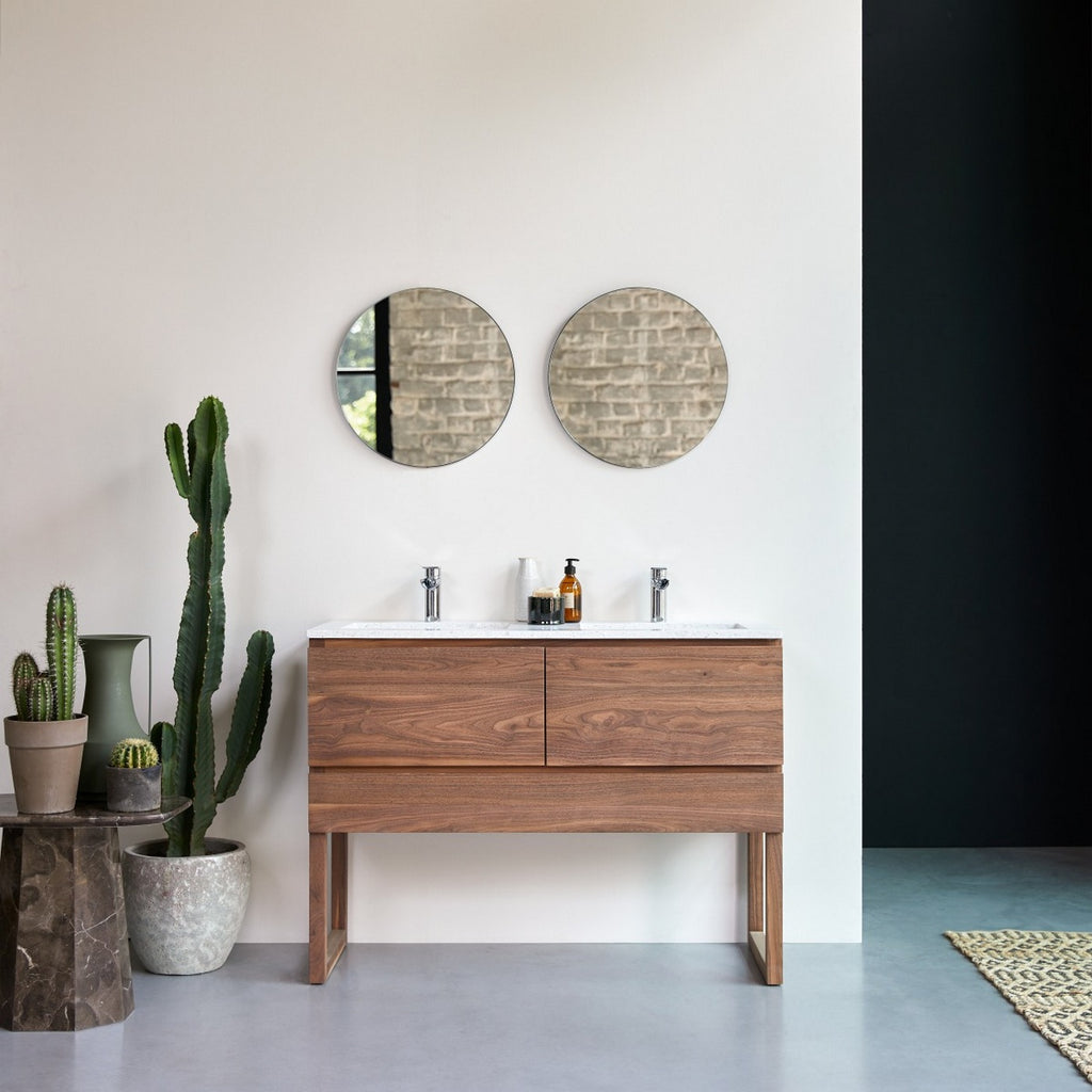 Edgar - Meuble Salle De Bain - Noyer - Beige