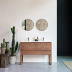 Edgar - Meuble Salle De Bain - Noyer - Beige