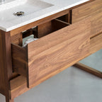 Edgar - Meuble Salle De Bain - Noyer - Beige