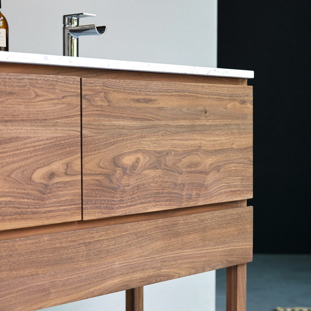 Edgar - Meuble Salle De Bain - Noyer - Beige