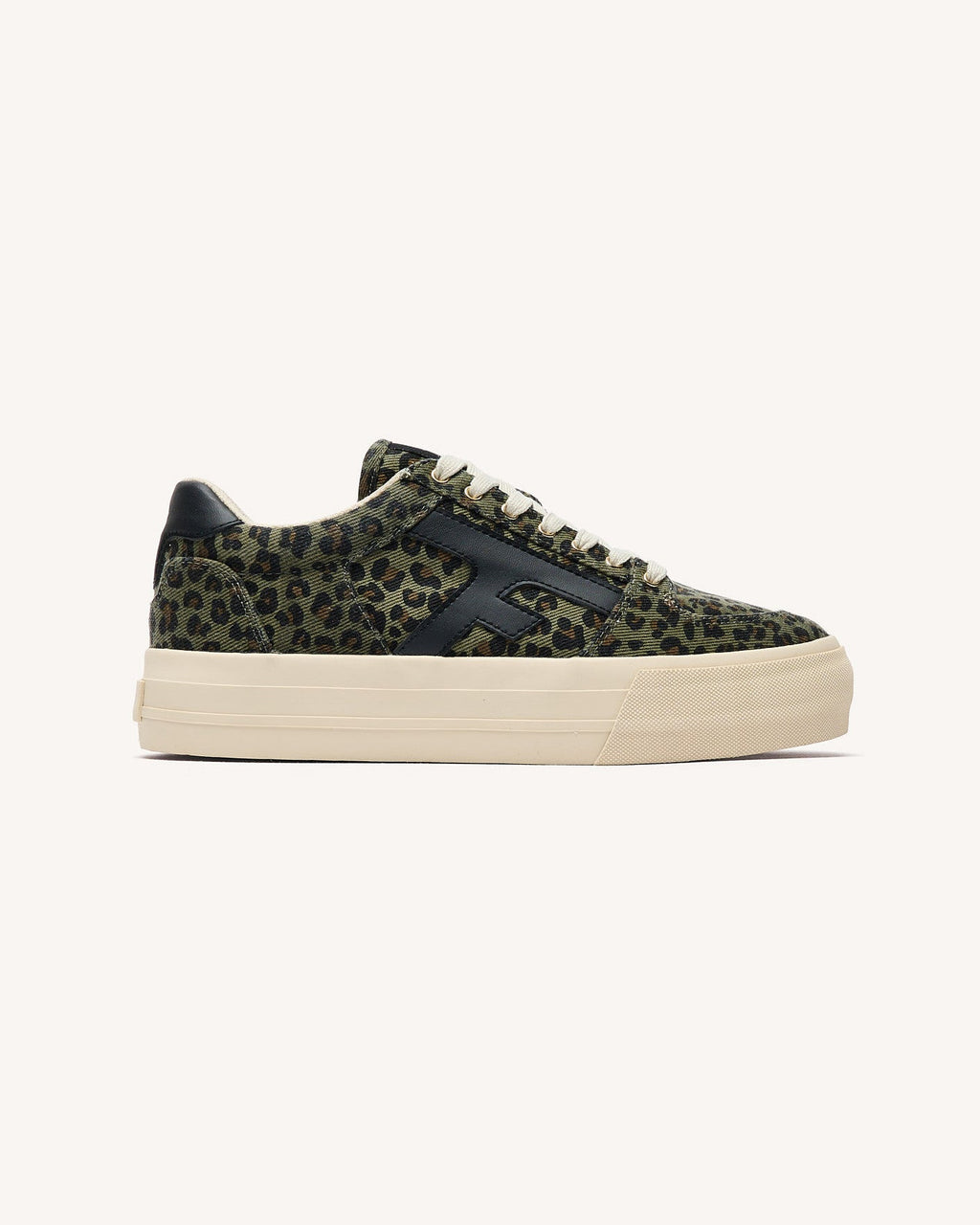Dark Khaki Leopard-Print Trainers