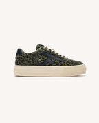 Dark Khaki Leopard-Print Trainers