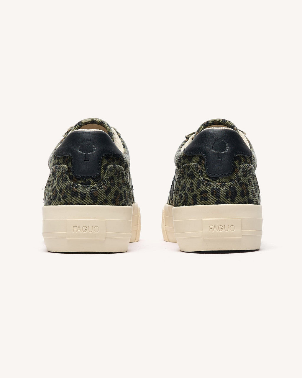 Dark Khaki Leopard-Print Trainers