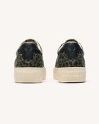 Dark Khaki Leopard-Print Trainers