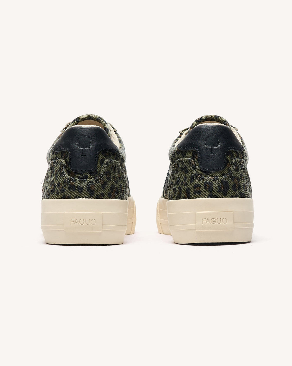 Dark Khaki Leopard-Print Trainers