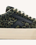 Dark Khaki Leopard-Print Trainers