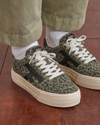 Dark Khaki Leopard-Print Trainers
