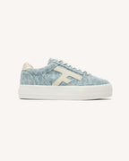 Baskets Léopard Bleu Et Crème
