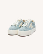 Baskets Léopard Bleu Et Crème