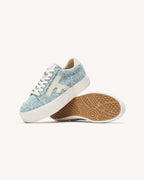 Baskets Léopard Bleu Et Crème