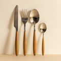 Suva cutlery set – 24 pieces – stainless steel – wood effect