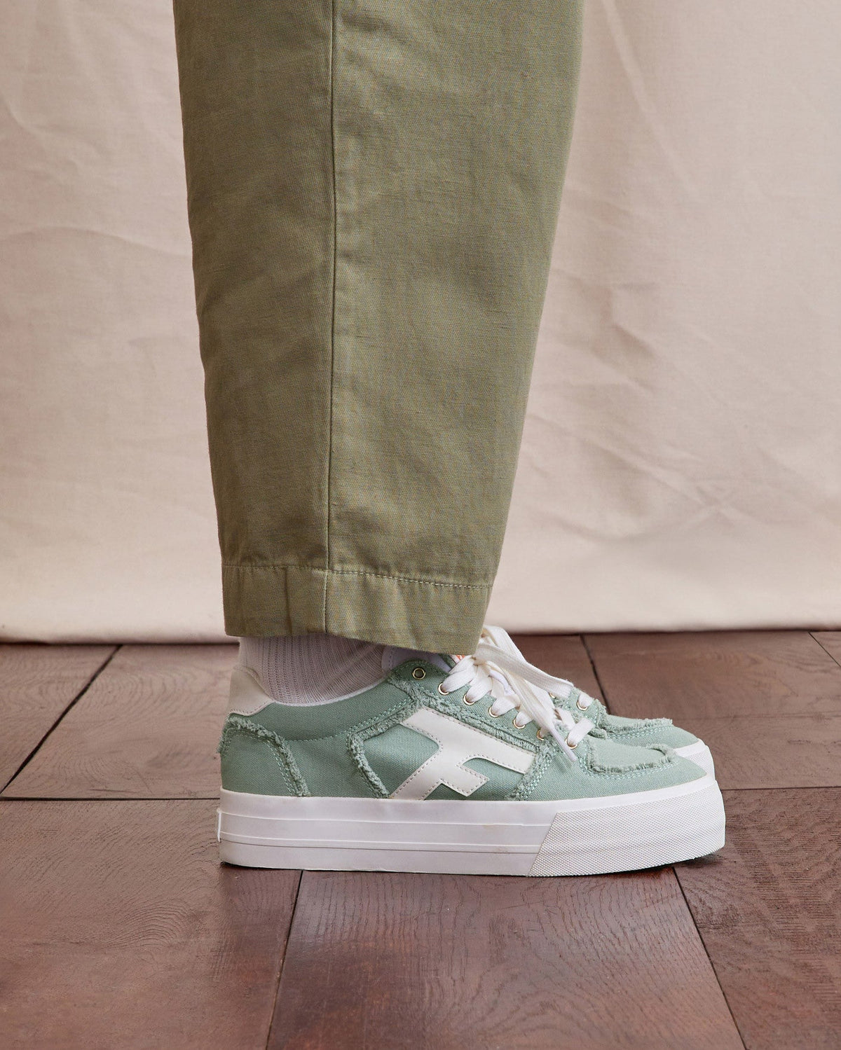 Light Green Canvas Trainers