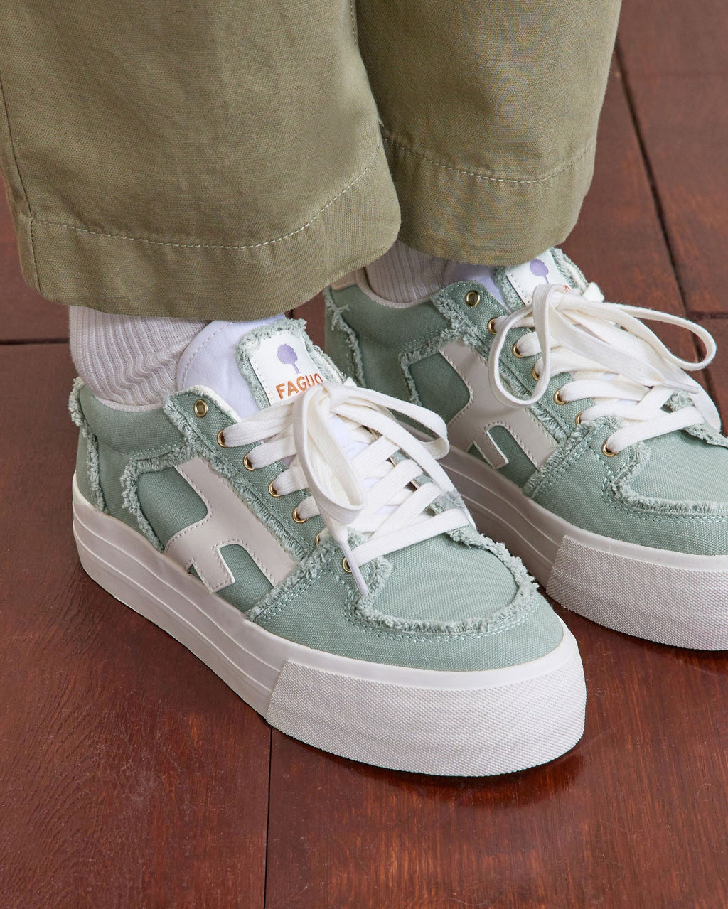 Light Green Canvas Trainers