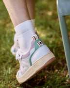 Baskets Blanc Et Violet Cuir