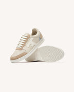 Sneaker color crema e argento in pelle