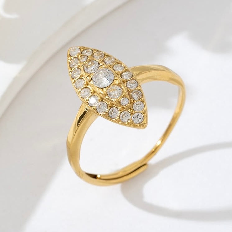 Bague Petite Marquise Ajustable - Doré Ou Argent