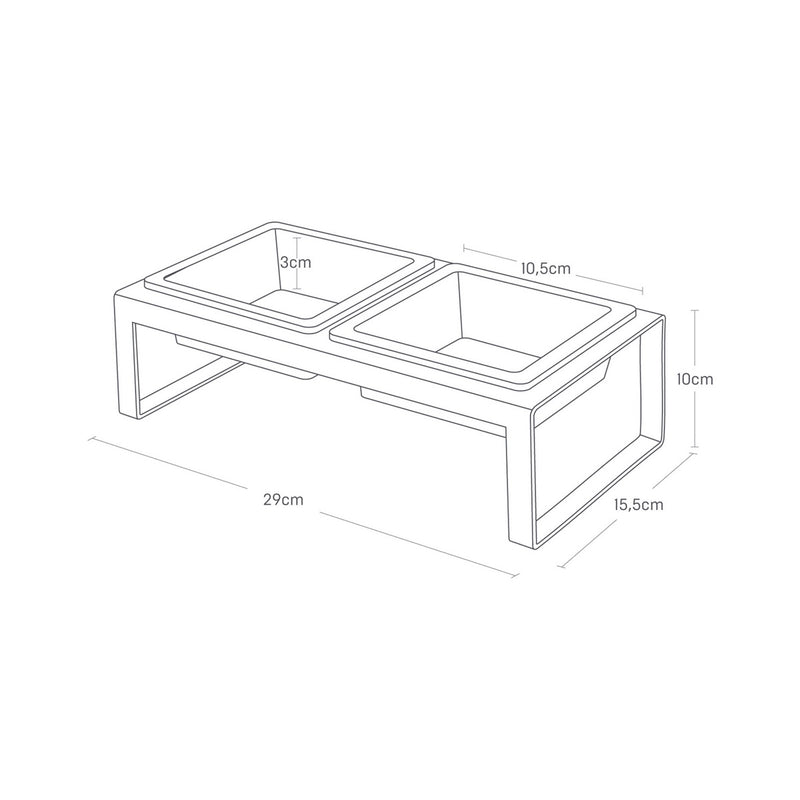 Double Gamelle Design Pour Animaux - Tower - Blanc